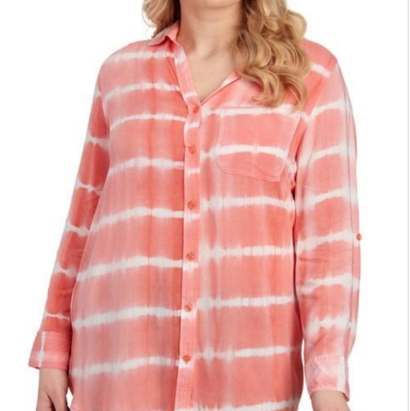 🌟HP🌟VELVET HEART Women's Plus Size Tie Dye Shirt - Picture 9 of 12